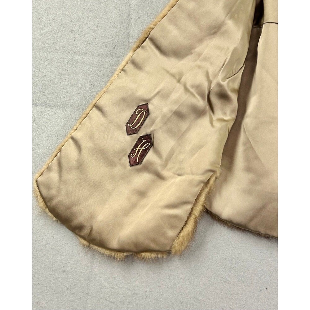 Vintage Mink Fur Wrap Cape Soft Shawl Collar Golden Wrap - Picture 4 of 10